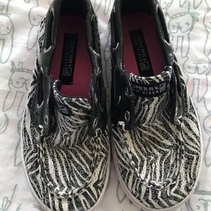 Sperry Bahama Jr. Boat Shoe – Zebra Sequin